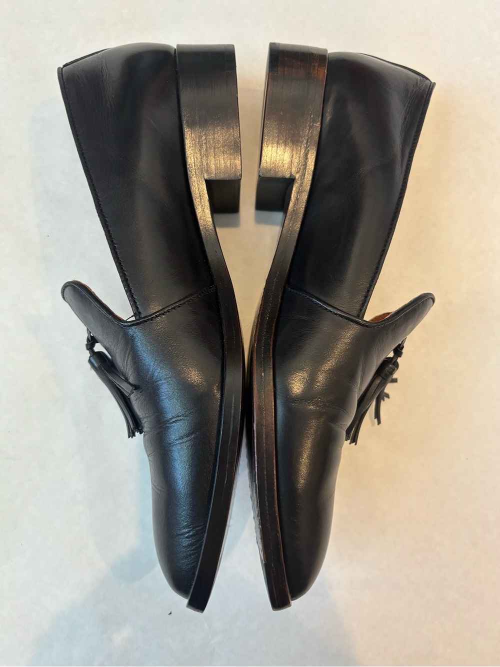 Frye Erica Venetian Black Leather Pointed Tassel Loafers- size 9 - Picture 3 of 8